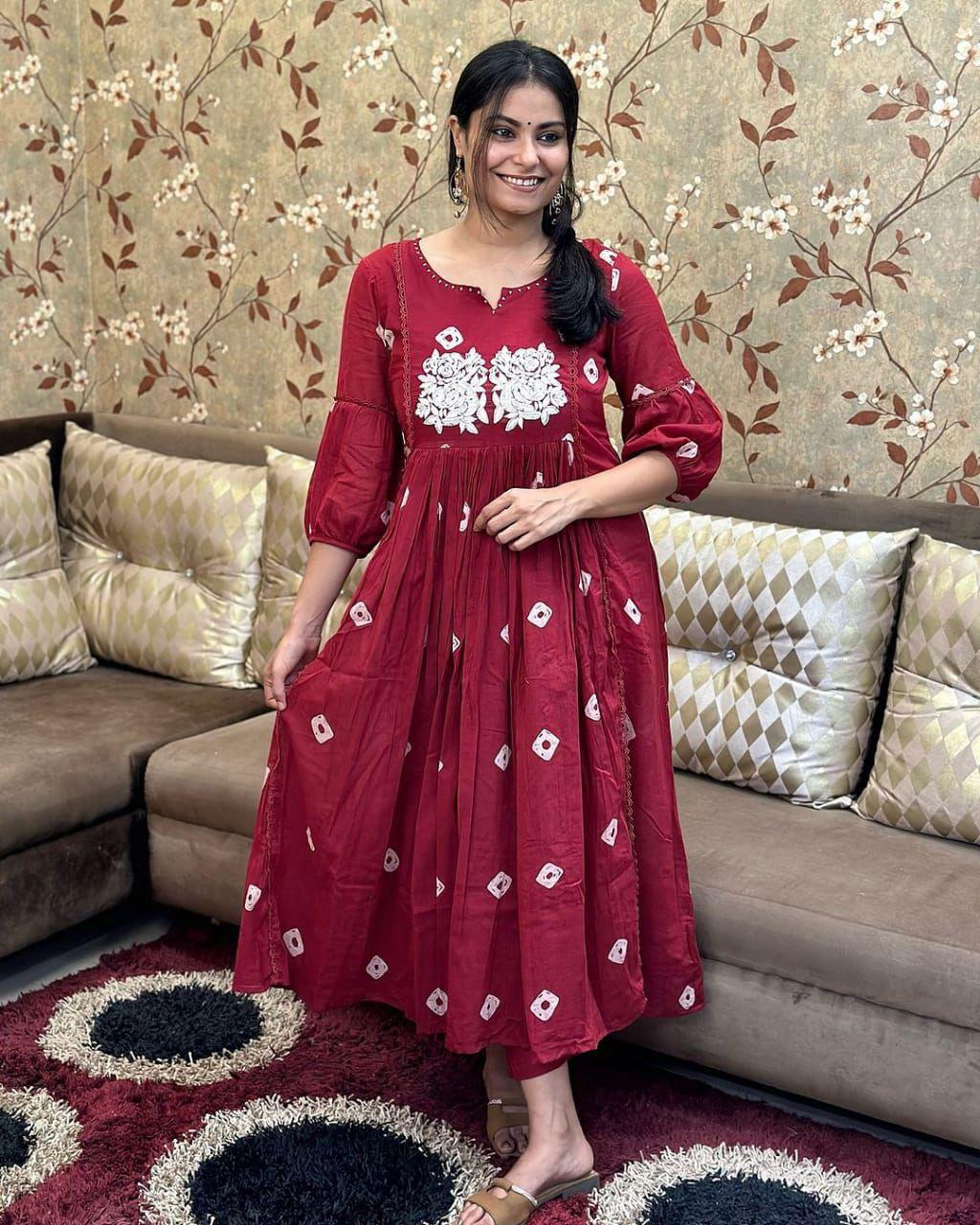 Premium Cotton A line Kurti set